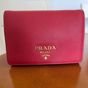 Prada Red Daino Crossbody Handbag